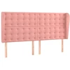 Image de vidaXL Tête de lit avec oreilles rose 163x23x118/128 cm velours