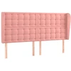 Image de vidaXL Tête de lit avec oreilles rose 183x23x118/128 cm velours