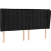 Image de vidaXL Tête de lit avec oreilles noir 203x23x118/128 cm velours