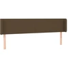Image de vidaXL Tête de lit avec oreilles brun foncé 163x16x78/88 cm Tissu