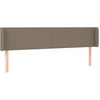 Image de vidaXL Tête de lit avec oreilles taupe 163x16x78/88 cm Tissu