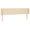 Image de vidaXL Tête de lit avec oreilles Crème 163x16x78/88 cm Tissu