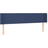 Image de vidaXL Tête de lit avec oreilles bleu 163x16x78/88 cm Tissu