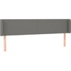 Image de vidaXL Tête de lit avec oreilles gris foncé 203x16x78/88 cm Tissu