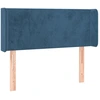 Image de vidaXL Tête de lit avec oreilles bleu foncé 93x16x78/88 cm velours