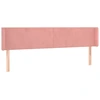 Image de vidaXL Tête de lit avec oreilles rose 163x16x78/88 cm velours