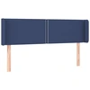 Image de vidaXL Tête de lit avec oreilles bleu 147x16x78/88 cm Tissu