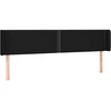 Image de vidaXL Tête de lit avec oreilles noir 163x16x78/88 cm Tissu