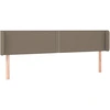 Image de vidaXL Tête de lit avec oreilles taupe 183x16x78/88 cm Tissu