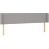 Image de vidaXL Tête de lit avec oreilles gris clair 203x16x78/88 cm Tissu