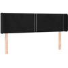 Image de vidaXL Tête de lit avec oreilles noir 147x16x78/88 cm velours