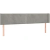 Image de vidaXL Tête de lit avec oreilles gris clair 203x16x78/88 cm velours