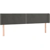 Image de vidaXL Tête de lit avec oreilles gris foncé 203x16x78/88 cm velours