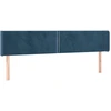 Image de vidaXL Tête de lit avec oreilles bleu foncé 203x16x78/88 cm velours