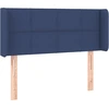 Image de vidaXL Tête de lit avec oreilles bleu 93x16x78/88 cm Tissu
