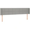 Image de vidaXL Tête de lit avec oreilles gris clair 183x16x78/88 cm Tissu