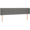 Image de vidaXL Tête de lit avec oreilles gris foncé 183x16x78/88 cm Tissu