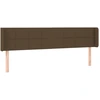 Image de vidaXL Tête de lit avec oreilles brun foncé 183x16x78/88 cm Tissu