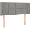 Image de vidaXL Tête de lit avec oreilles gris clair 93x16x78/88 cm velours