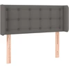 Image de vidaXL Tête de lit avec oreilles Gris 83x16x78/88 cm Similicuir