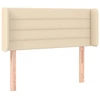 Image de vidaXL Tête de lit avec oreilles Crème 93x16x78/88 cm Tissu