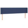 Image de vidaXL Tête de lit avec oreilles bleu 163x16x78/88 cm Tissu