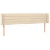 Image de vidaXL Tête de lit avec oreilles Crème 183x16x78/88 cm Tissu