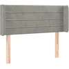 Image de vidaXL Tête de lit avec oreilles gris clair 83x16x78/88 cm velours