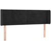Image de vidaXL Tête de lit avec oreilles noir 147x16x78/88 cm velours