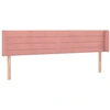 Image de vidaXL Tête de lit avec oreilles rose 163x16x78/88 cm velours