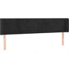 Image de vidaXL Tête de lit avec oreilles noir 203x16x78/88 cm velours