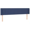 Image de vidaXL Tête de lit avec oreilles bleu 163x16x78/88 cm Tissu