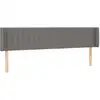 Image de vidaXL Tête de lit avec oreilles gris foncé 203x16x78/88 cm Tissu