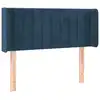 Image de vidaXL Tête de lit avec oreilles bleu foncé 83x16x78/88 cm velours