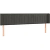 Image de vidaXL Tête de lit avec oreilles gris foncé 203x16x78/88 cm velours
