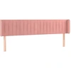 Image de vidaXL Tête de lit avec oreilles rose 203x16x78/88 cm velours