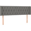 Image de vidaXL Tête de lit avec oreilles gris foncé 147x16x78/88 cm Tissu