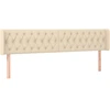 Image de vidaXL Tête de lit avec oreilles Crème 203x16x78/88 cm Tissu