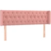 Image de vidaXL Tête de lit avec oreilles rose 147x16x78/88 cm velours