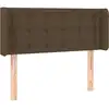 Image de vidaXL Tête de lit avec oreilles brun foncé 103x16x78/88 cm Tissu