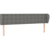 Image de vidaXL Tête de lit avec oreilles gris foncé 203x16x78/88 cm Tissu