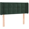 Image de vidaXL Tête de lit avec oreilles vert foncé 93x16x78/88 cm velours