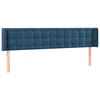Image de vidaXL Tête de lit avec oreilles bleu foncé 183x16x78/88 cm velours