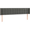Image de vidaXL Tête de lit avec oreilles gris foncé 203x16x78/88 cm velours