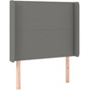 Image de vidaXL Tête de lit avec oreilles gris foncé 93x16x118/128 cm Tissu