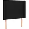 Image de vidaXL Tête de lit avec oreilles noir 93x16x118/128 cm Tissu