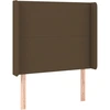 Image de vidaXL Tête de lit avec oreilles brun foncé 93x16x118/128 cm Tissu