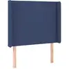 Image de vidaXL Tête de lit avec oreilles bleu 93x16x118/128 cm Tissu