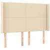 Image de vidaXL Tête de lit avec oreilles Crème 147x16x118/128 cm Tissu