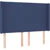 Image de vidaXL Tête de lit avec oreilles bleu 147x16x118/128 cm Tissu
